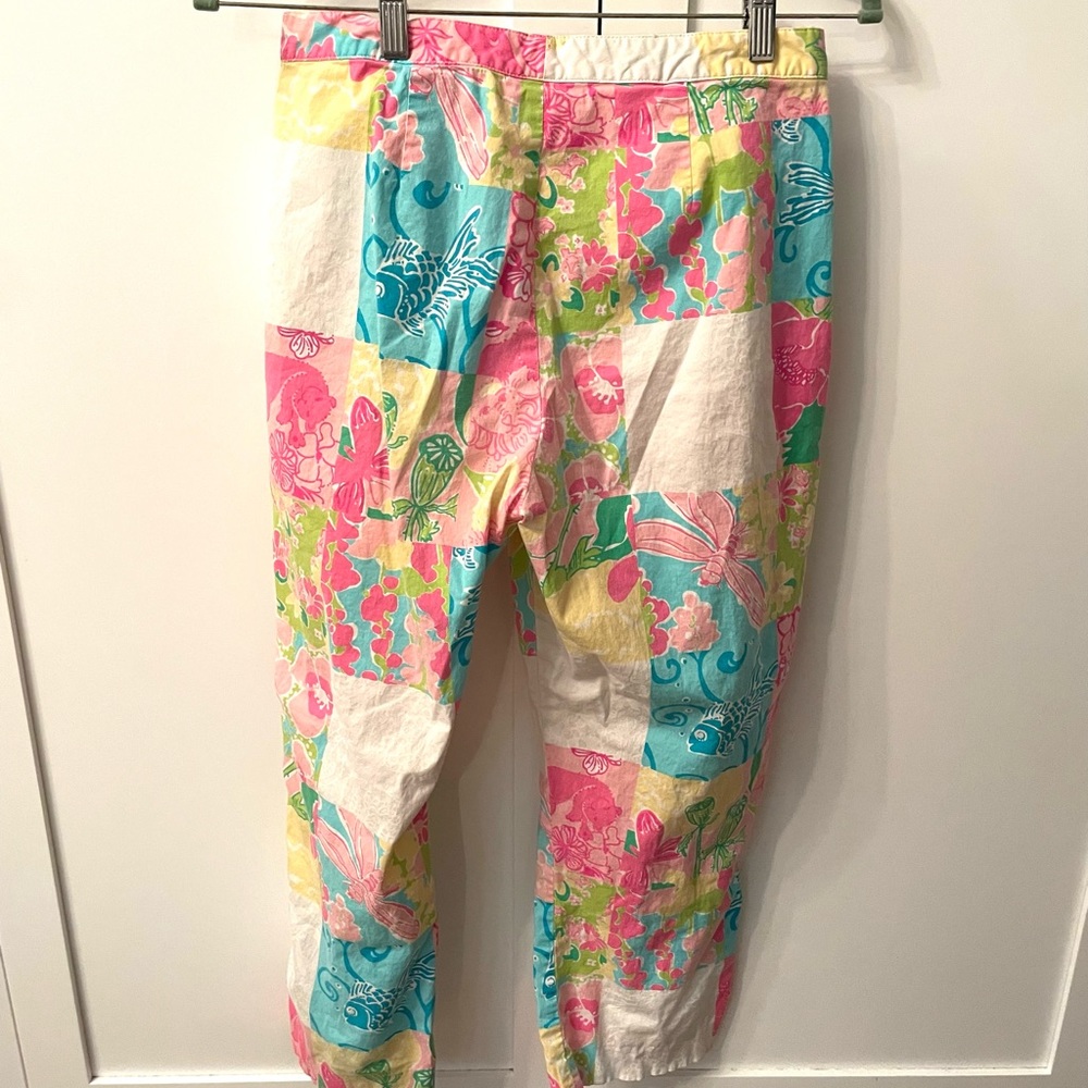 Lilly Pulitzer Multi Petal Patch Patchwork Croppe… - image 1